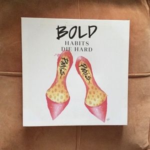 Vintage wrapped canvas print  ‘Bold habits die hard‘